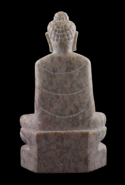Statue Bouddha Ashokottama en pierre ollaire – Sculpture artisanale indienne unique