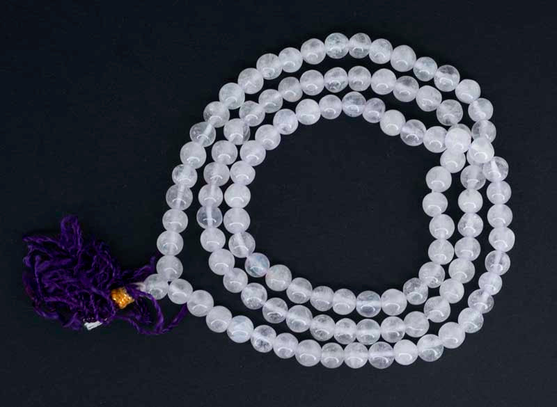 Mala Tibétain Quartz Rose – Collier Bouddhiste 108 Perles