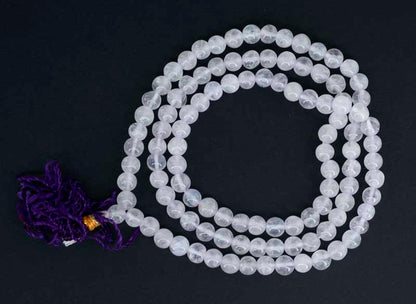 Mala Tibétain Quartz Rose – Collier Bouddhiste 108 Perles