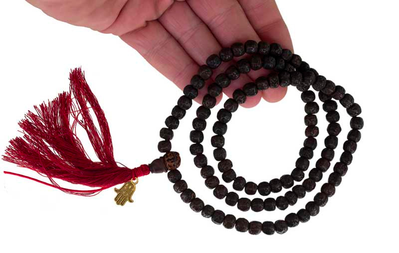 Mala Tibétain En Graines De Rudraksha Rustiques – Collier Rosaire Du Népal