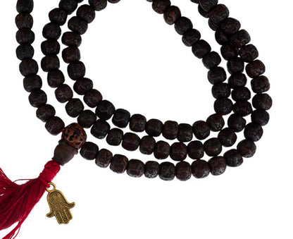 Mala Tibétain En Graines De Rudraksha Rustiques – Collier Rosaire Du Népal