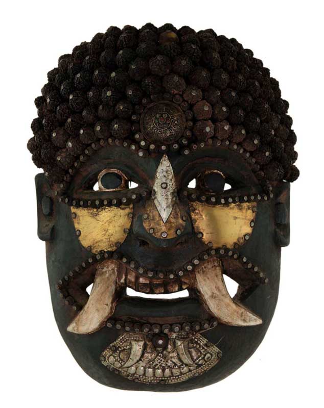 Masque De Jhakri Chamane Népalais – Ancêtre Anthropo-Zoomorphe Tharu