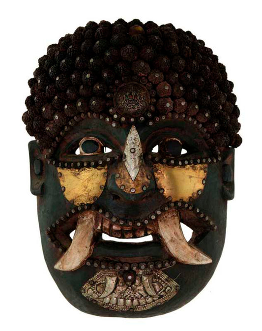 Masque De Jhakri Chamane Népalais – Ancêtre Anthropo-Zoomorphe Tharu