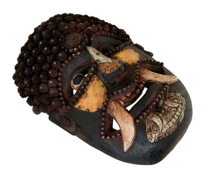 Masque De Jhakri Chamane Népalais – Ancêtre Anthropo-Zoomorphe Tharu
