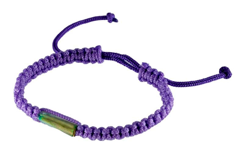 Bracelet Bouddhiste Sai Sin Violet avec Takrut – Tradition Thaïlandaise