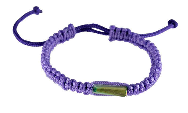 Bracelet Bouddhiste Sai Sin Violet avec Takrut – Tradition Thaïlandaise