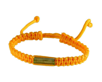 Bracelet Bouddhiste Sai Sin Jaune avec Takrut – Tradition Thaïlandaise
