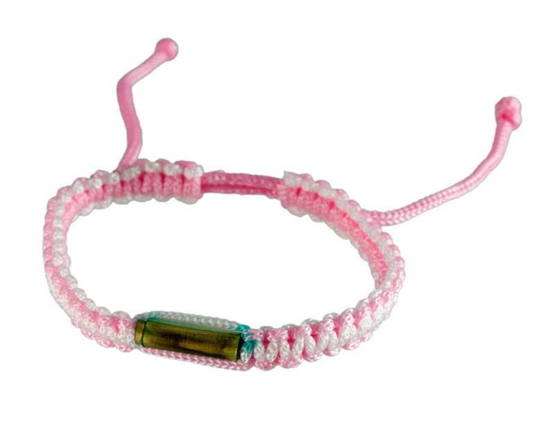 Bracelet Bouddhiste Sai Sin Rose et Blanc avec Takrut – Thaïlande
