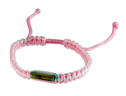 Bracelet Bouddhiste Sai Sin Rose et Blanc avec Takrut – Thaïlande