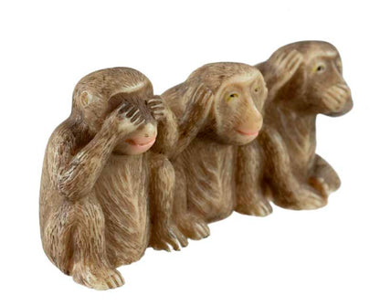 3 Singes De La Sagesse – Set De 3 Figurines En Résine