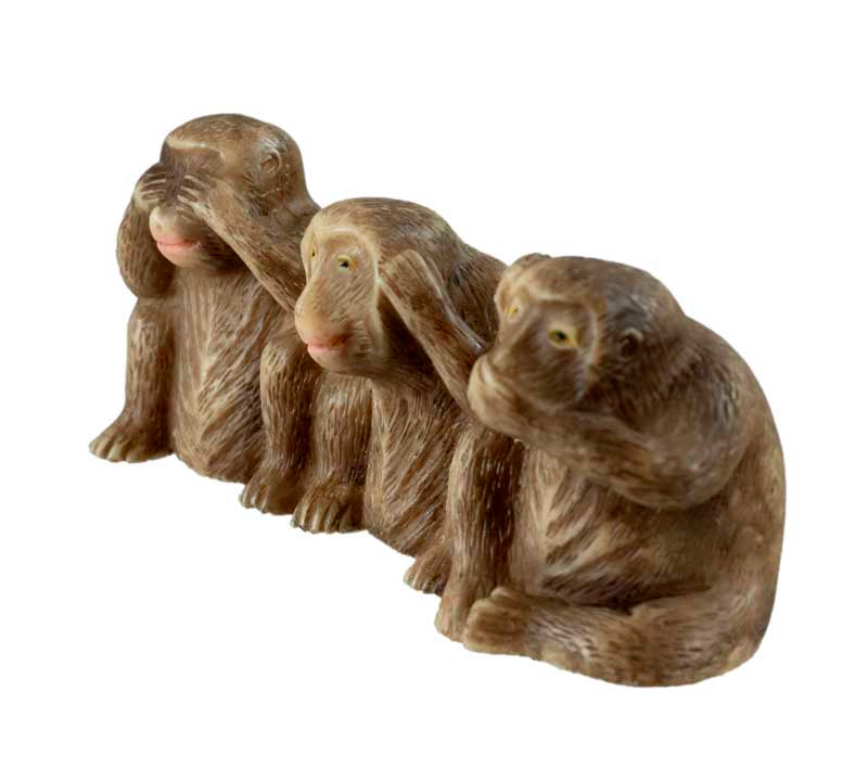 3 Singes De La Sagesse – Set De 3 Figurines En Résine