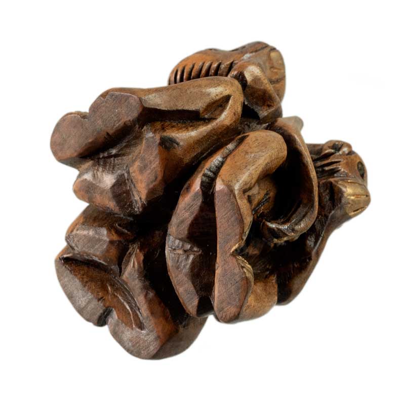 Statuette 3 Singes De La Sagesse En Bois – Artisanat Indien