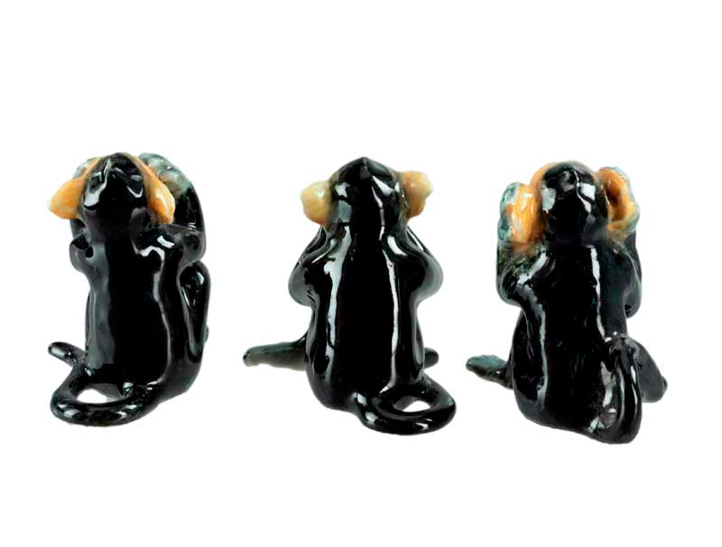 3 Singes De La Sagesse En Porcelaine – Ensemble Décoratif
