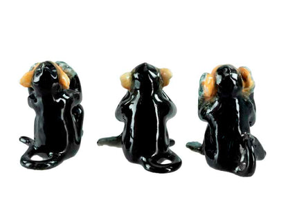 3 Singes De La Sagesse En Porcelaine – Ensemble Décoratif