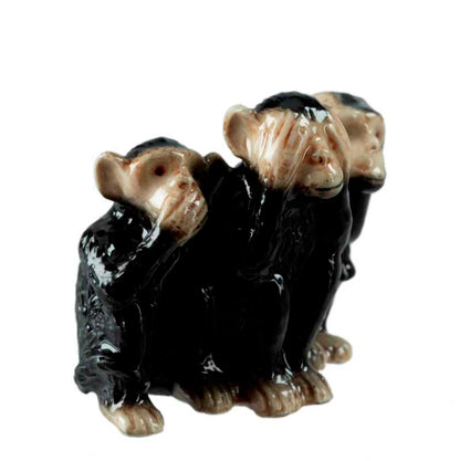 Statuettes 3 Singes de la Sagesse en Porcelaine – Chine