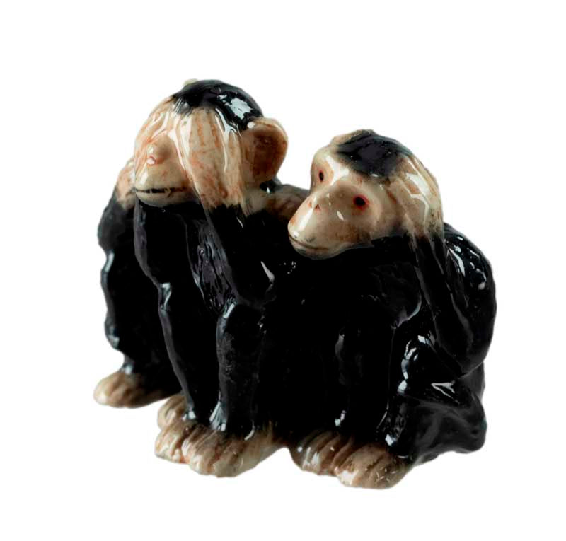 Statuettes 3 Singes de la Sagesse en Porcelaine – Chine