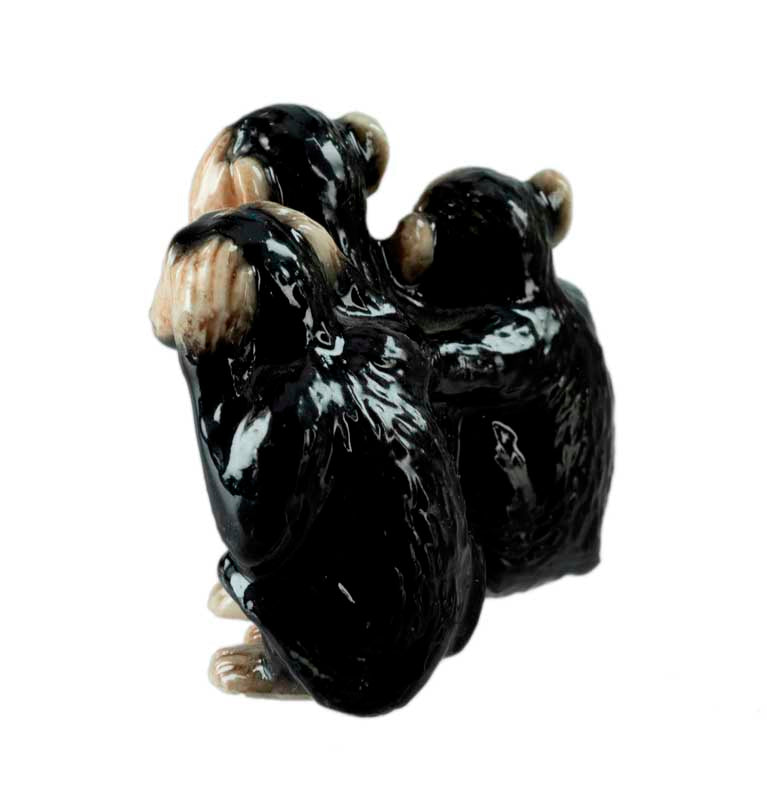 Statuettes 3 Singes de la Sagesse en Porcelaine – Chine