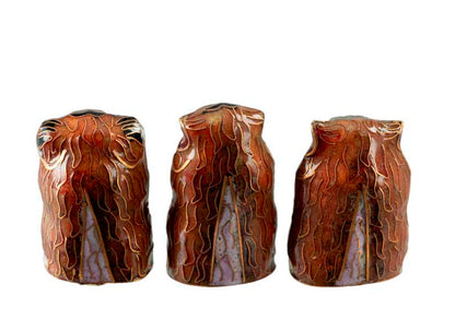 3 Singes de la Sagesse en Métal Émaillé – Figurines Artisanales de Chine