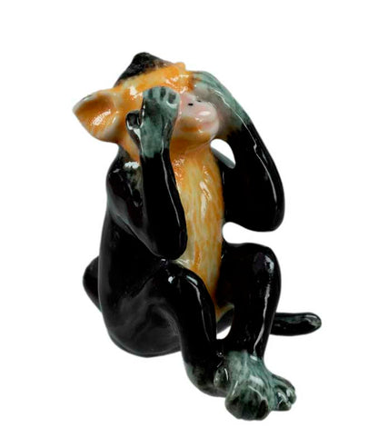 Statuettes 3 Singes de la Sagesse en Porcelaine – Thaïlande