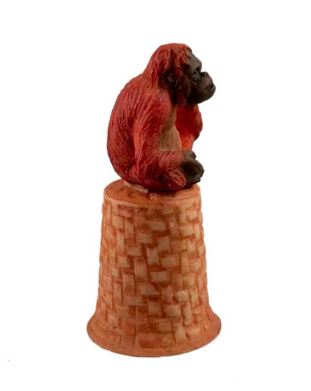 Dé à Coudre Singe Orang-Outan en Céramique – Artisanat de Thaïlande