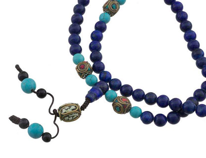 Mala Tibétain Lapis Lazuli – Collier Bouddhiste Pour La Méditation