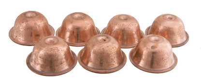 7 Bols d'Offrande Bouddhistes en Cuivre Ciselé Argenté Ø 8.1 cm – Artisanat du Népal