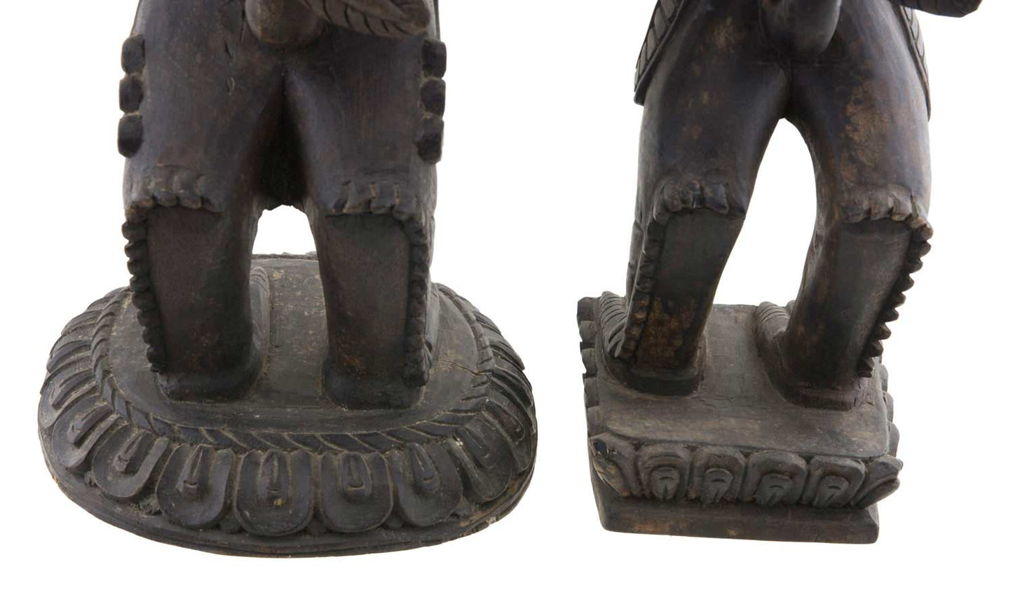 Couple de Dragons Druk Tibétains en Bois Sculpté – Sculptures Bouddhistes du Népal