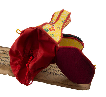 Housse en Brocart pour Cloche Tibétaine et Dorje – Étui de Protection Grande Taille