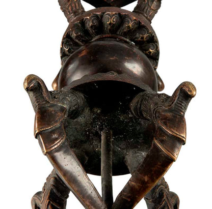 Grand Dorje Vajra En Bronze – Objet Rituel Bouddhiste Tibétain