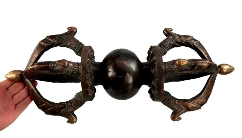 Grand Dorje Vajra En Bronze – Objet Rituel Bouddhiste Tibétain