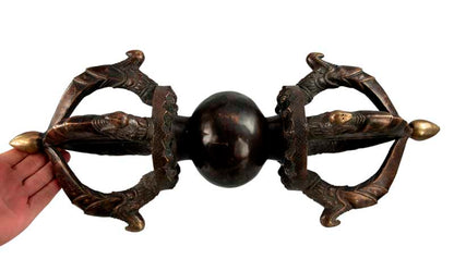 Grand Dorje Vajra En Bronze – Objet Rituel Bouddhiste Tibétain