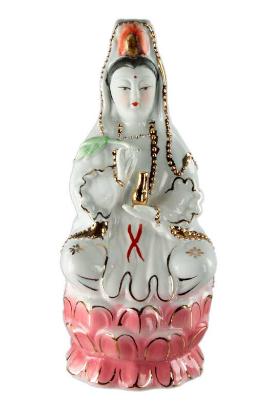 Statue Kuan Yin en Porcelaine – Déesse de la Compassion Bouddhiste