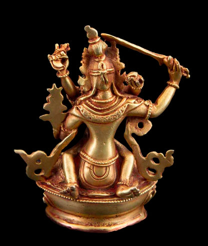 Statue Yab-Yum Manjushri Shakti en Cuivre 9,1 cm – Sculpture Bouddhiste Tibétaine du Népal