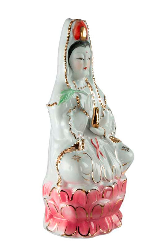 Statue Kuan Yin en Porcelaine – Déesse de la Compassion Bouddhiste