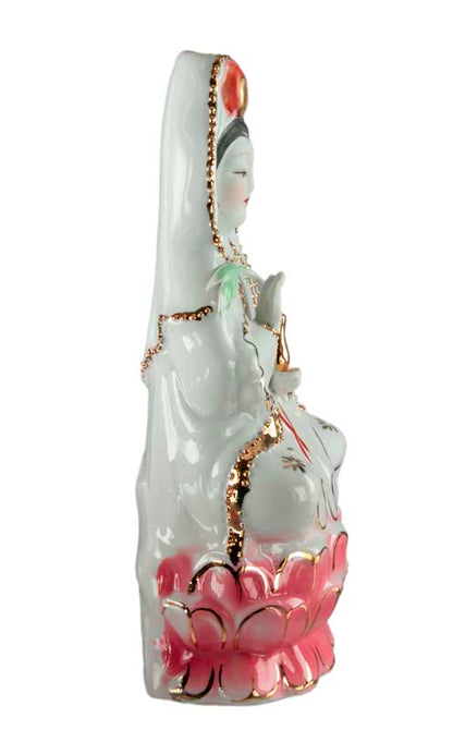 Statue Kuan Yin en Porcelaine – Déesse de la Compassion Bouddhiste