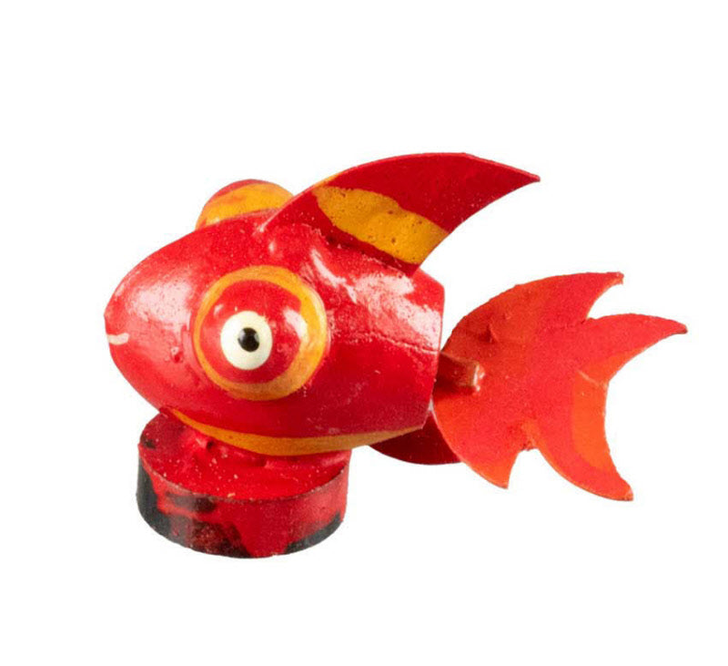 Magnet Poisson Rouge Aux Gros Yeux En Coque De Pistache – Artisanat Miniature