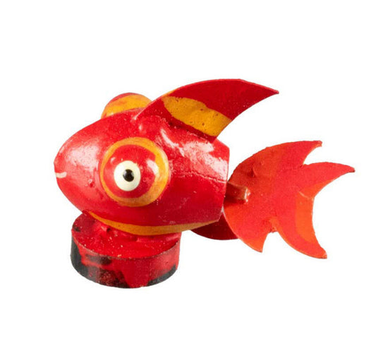 Magnet Poisson Rouge Aux Gros Yeux En Coque De Pistache – Artisanat Miniature