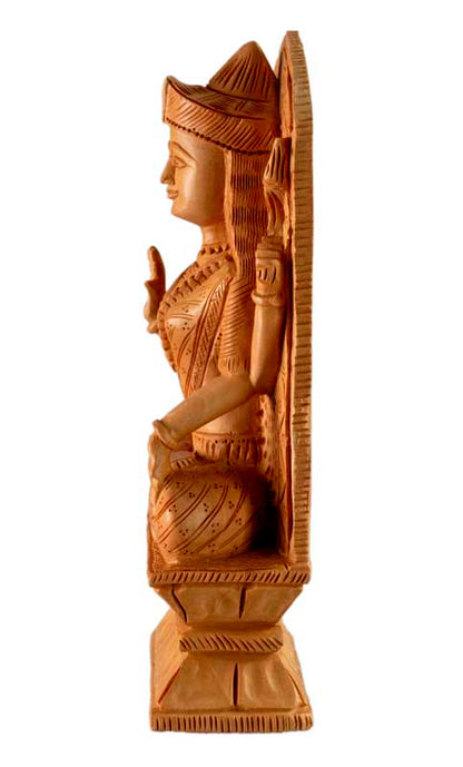 Statuette Lakshmi En Bois 15,9 cm – Déesse Hindoue De La Prospérité