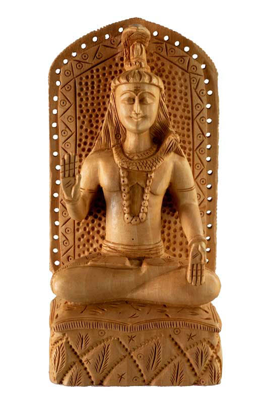 Statuette Shiva En Bois – Sculpture Spirituelle Artisanale Indienne