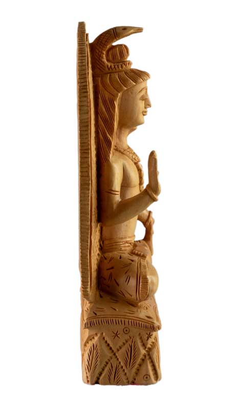 Statuette Shiva En Bois – Sculpture Spirituelle Artisanale Indienne