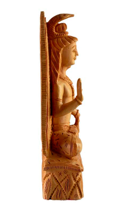 Statuette Shiva En Bois – Sculpture Spirituelle Artisanale Indienne