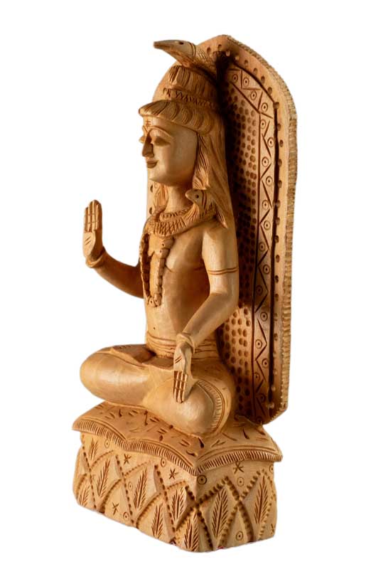 Statuette Shiva En Bois – Sculpture Spirituelle Artisanale Indienne