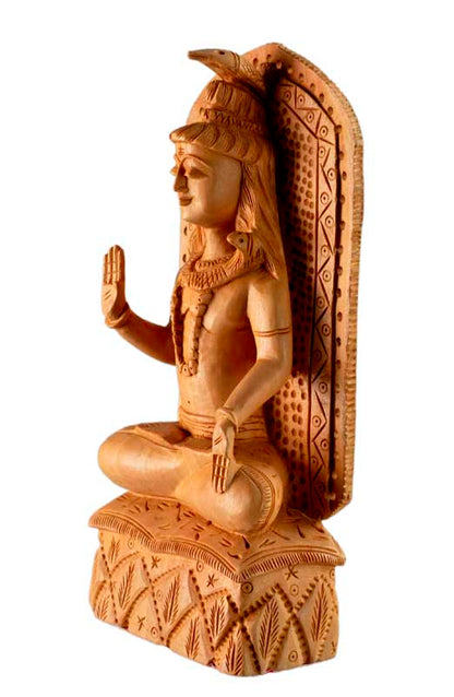 Statuette Shiva En Bois – Sculpture Spirituelle Artisanale Indienne