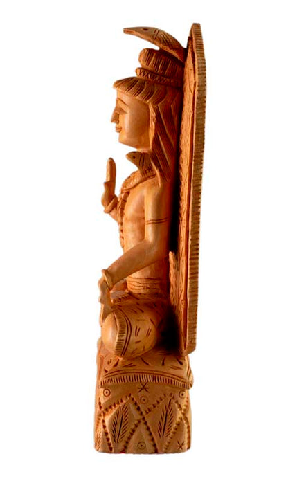 Statuette Shiva En Bois – Sculpture Spirituelle Artisanale Indienne