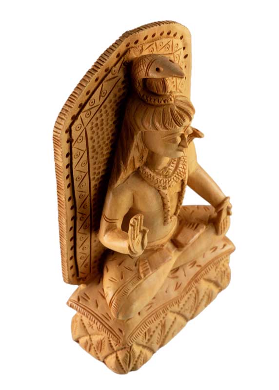 Statuette Shiva En Bois – Sculpture Spirituelle Artisanale Indienne