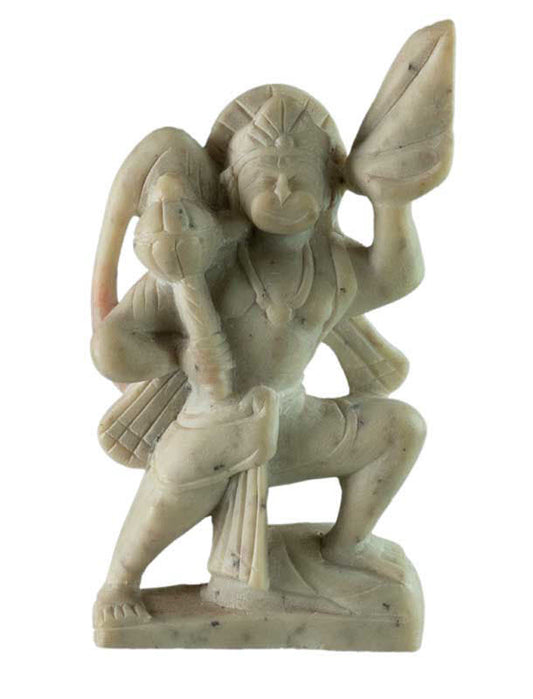 Statuette Hanuman en Pierre Sculptée – Artisanat Traditionnel Indien