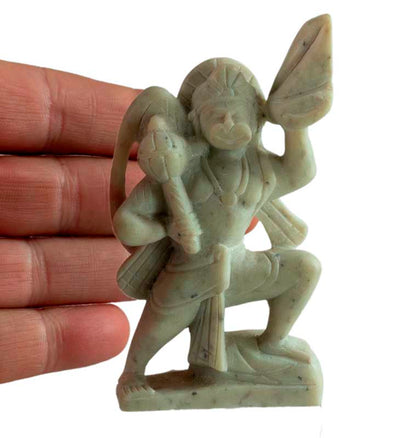 Statuette Hanuman en Pierre Sculptée – Artisanat Traditionnel Indien