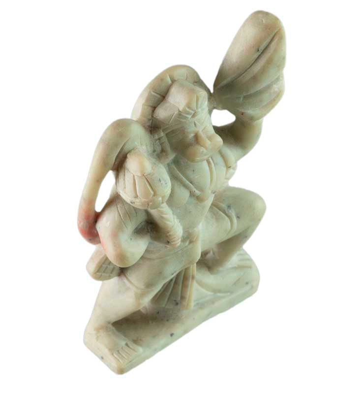 Statuette Hanuman en Pierre Sculptée – Artisanat Traditionnel Indien