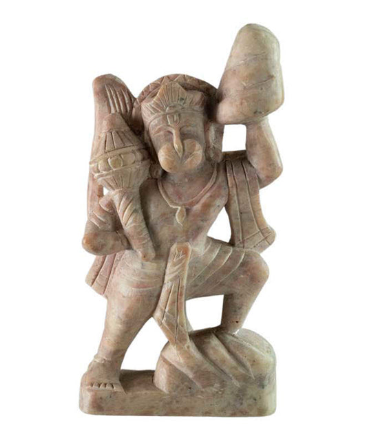 Statuette Hanuman en Pierre Sculptée – Artisanat Indien Fait Main