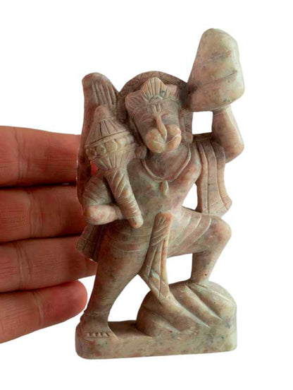 Statuette Hanuman en Pierre Sculptée – Artisanat Indien Fait Main